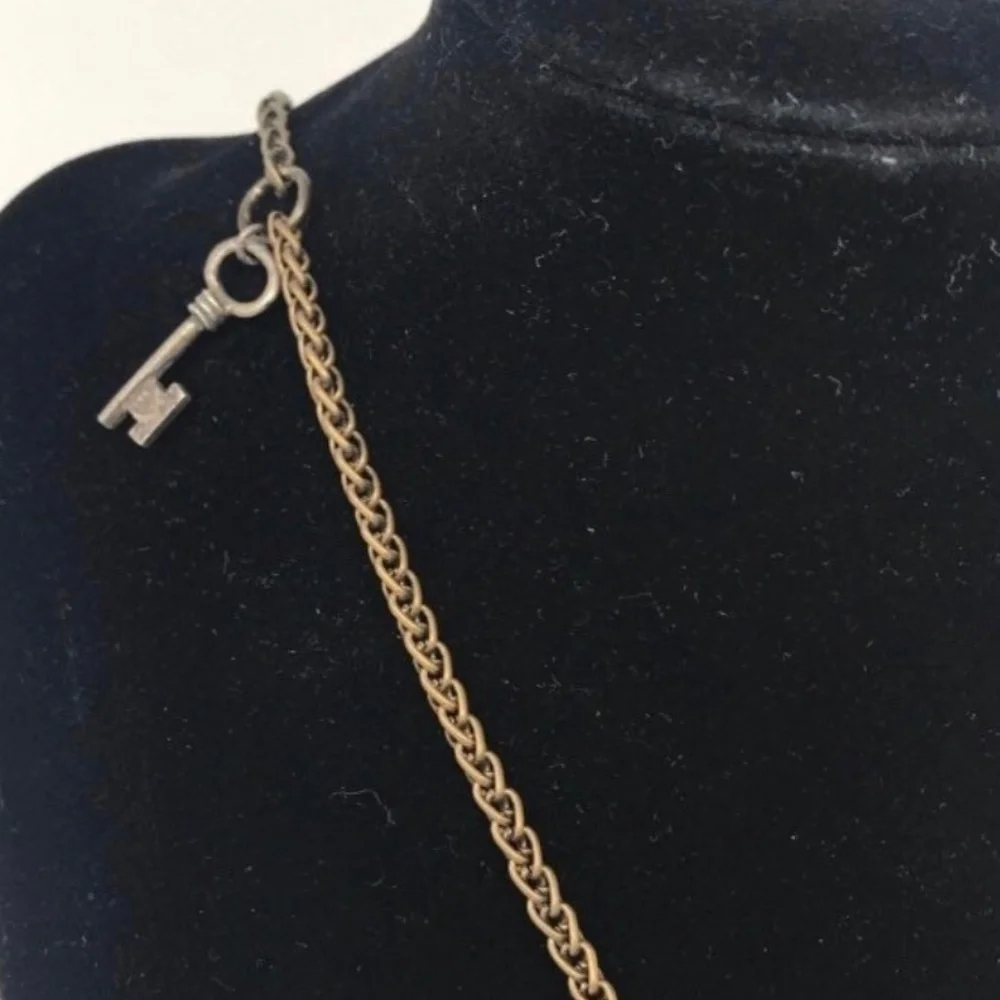 Boho Necklace, Key Charm Necklace, Be Amazing, Bohemian Style, Antique Brass